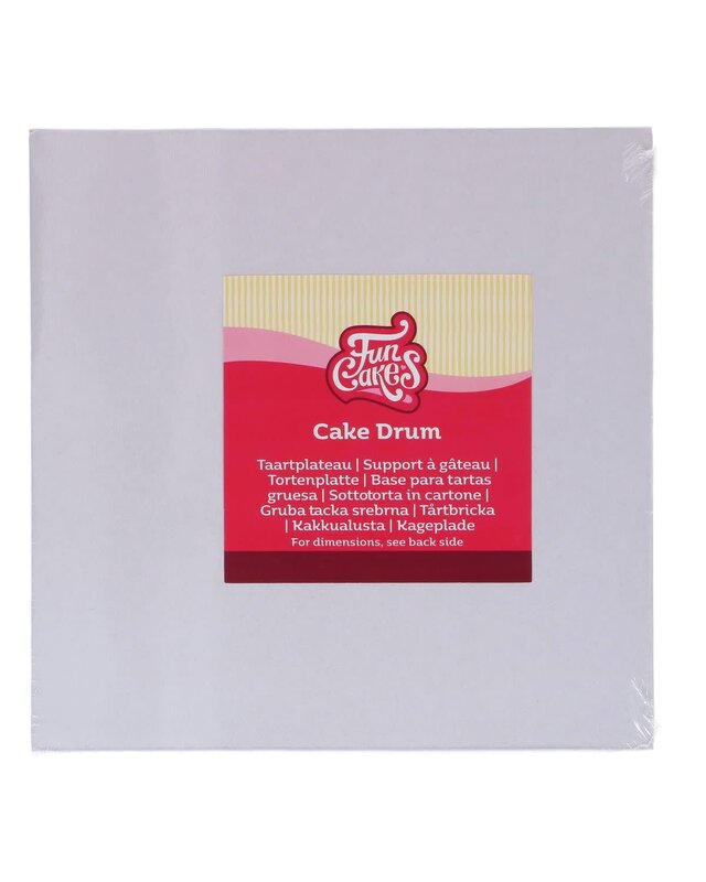 Funcakes Cake Drum Vierkant 22cm Wit