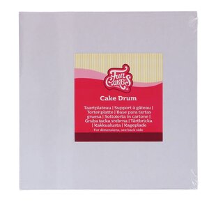 Funcakes Drum Vierkant Wit 25 cm