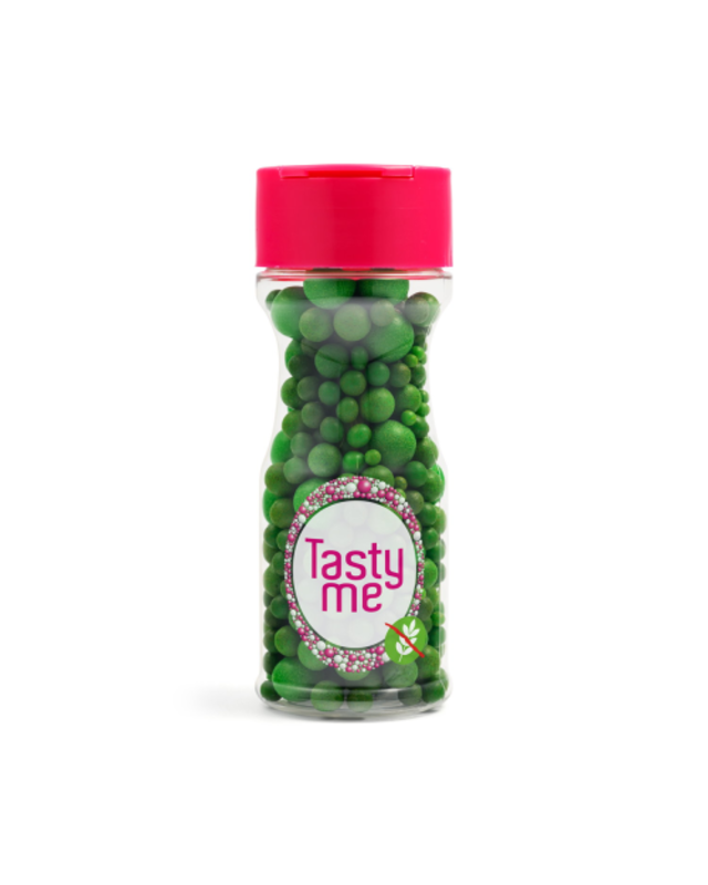 tastyme Suiker Parels  Sprinkles mix donker groen 70g - glutenvrij