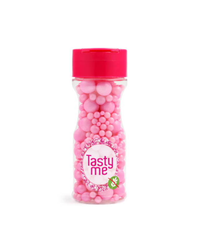 tastyme Suiker Parels  Sprinkles mix licht roze  70g - glutenvrij