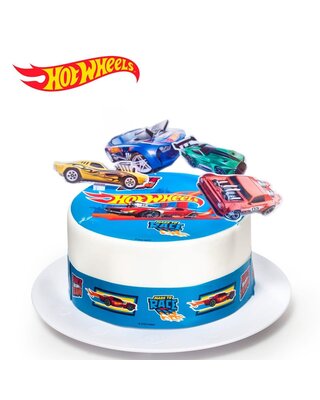 Taartdecoratie Sheets Hot Wheels Set/8