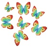 Eetbare Papieren Decoraties Vlinders Regenboog set/8