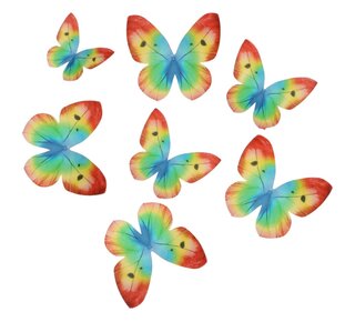wilton Eetbare Papieren Decoraties Vlinders Regenboog set/8