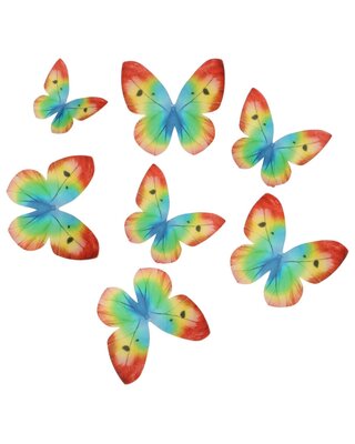 wilton Eetbare Papieren Decoraties Vlinders Regenboog set/8