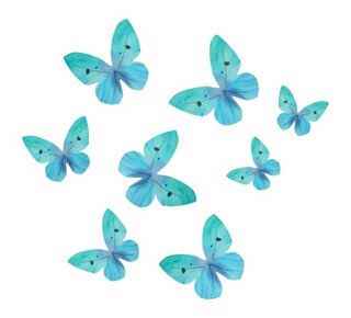 wilton Wilton Eetbare Papieren Decoraties Vlinders Ombre Blauw set/8