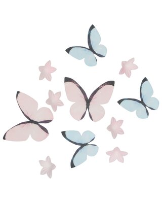 wilton Eetbare Papieren Decoraties Bloemen & Vlinders Pastel Roze set/30