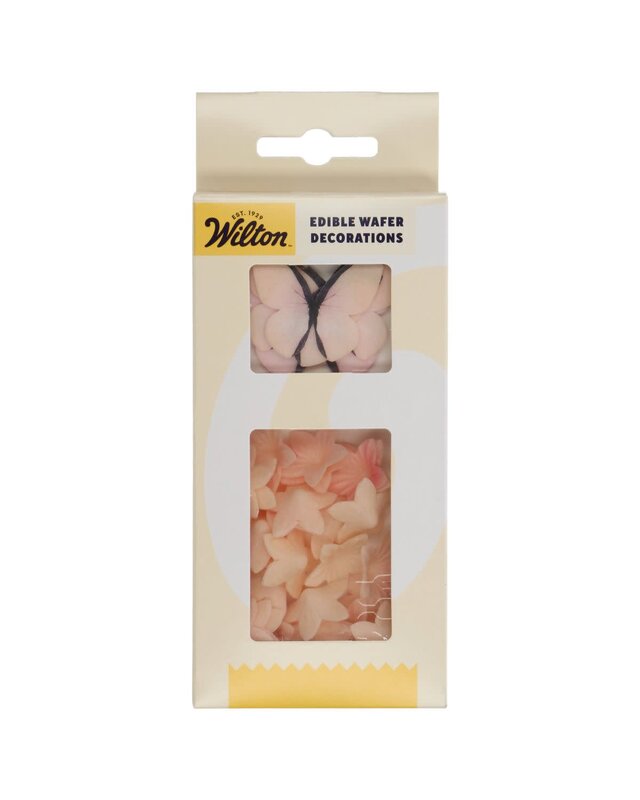 wilton Eetbare Papieren Decoraties Bloemen & Vlinders Ombre Roze set/30