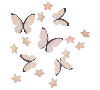 wilton Eetbare Papieren Decoraties Bloemen & Vlinders Ombre Roze set/30