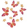 Eetbare Papieren Decoraties Bloemen & Vlinders Oranje Roze set/30