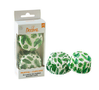 decora Tropical leafs baking cups 36st