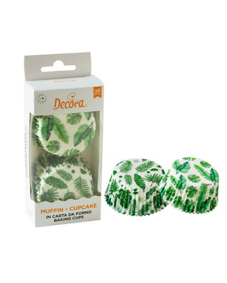 decora Tropical leafs baking cups 36st