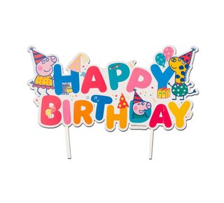 dekora Dekora Peppa Pig Happy Birthday Cake Topper 17 x 12 cm
