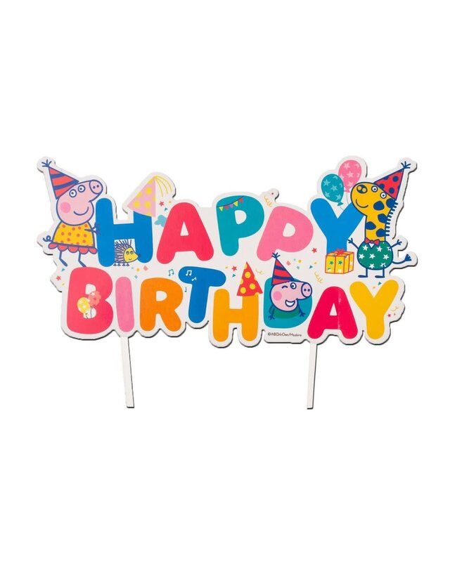 dekora Dekora Peppa Pig Happy Birthday Cake Topper 17 x 12 cm