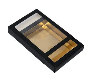 Chocoladeletter doos zwart goud CLD