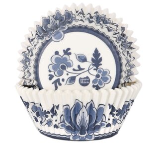 House of Marie House of Marie Baking cups delfts blauw - pk/50