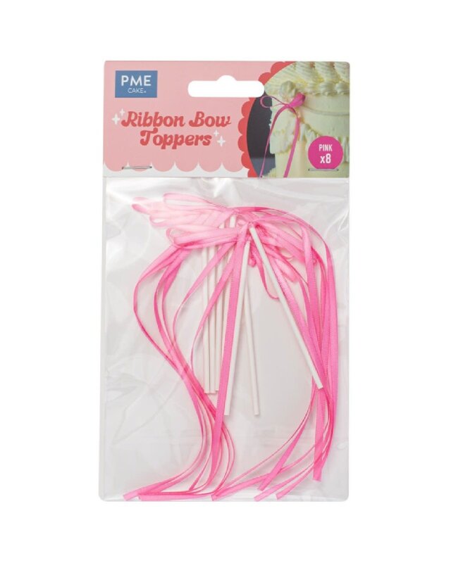 PME PME Taarttopper Bow Roze 8st.