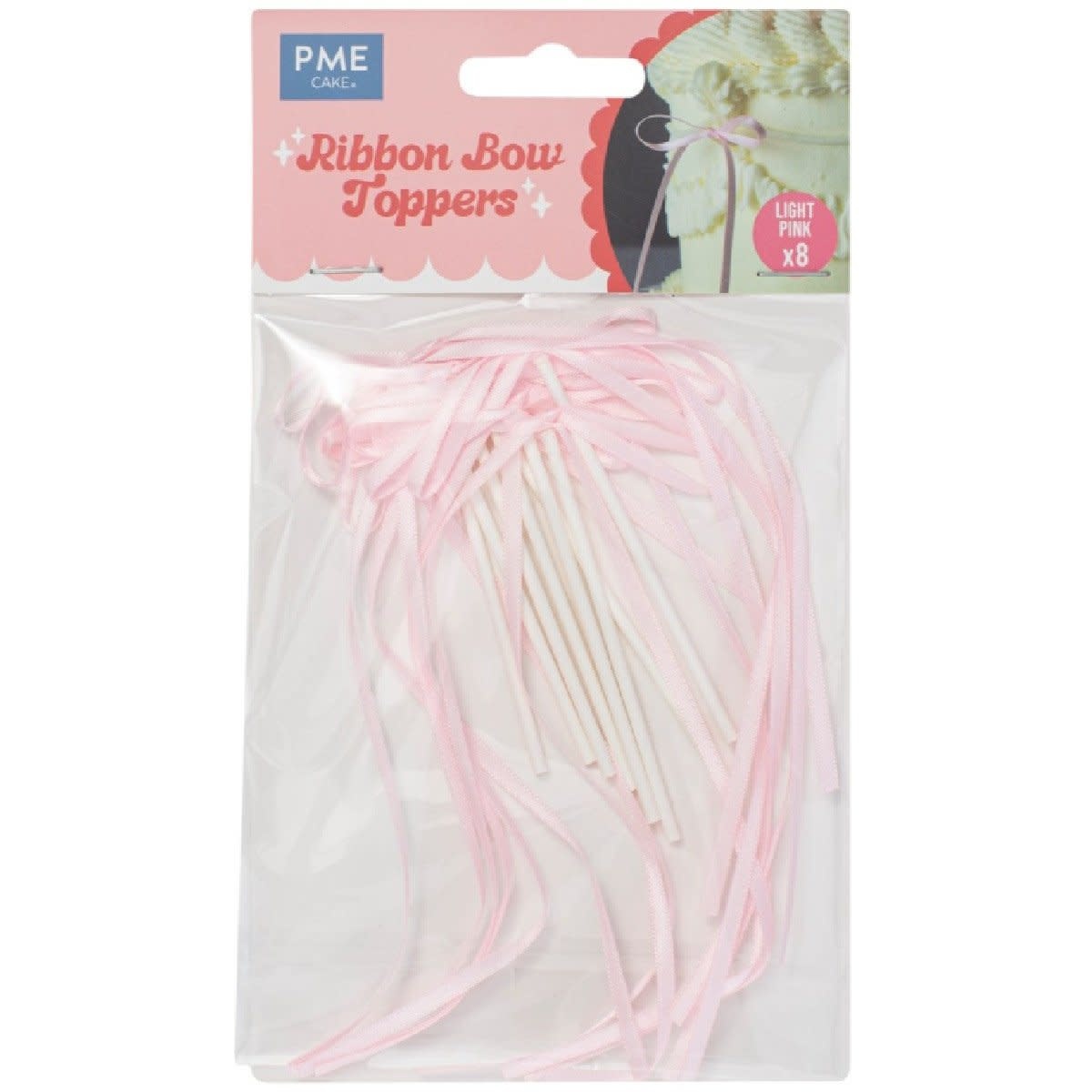 PME PME Taarttopper Bow licht roze 8st.