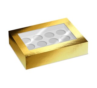 Simply Making Simply Making Cupcake Box Venster Goud Metallic 12 pk/2