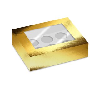 Simply Making Simply Making Cupcake Box Venster Goud Metallic 6 pk/2