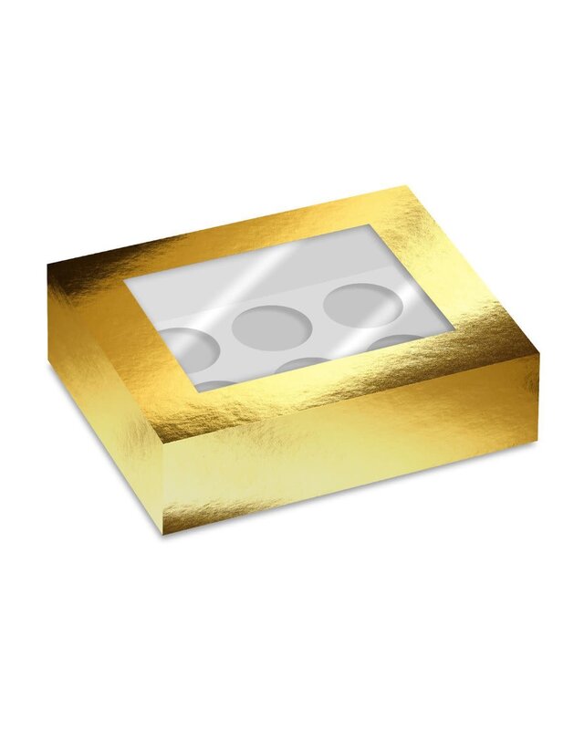 Simply Making Simply Making Cupcake Box Venster Goud Metallic 6 pk/2