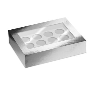 Simply Making Simply Making Cupcake Box Venster Zilver Metallic 12 pk/2