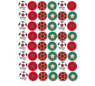Cupcake rondjes Marokko voetbal mini