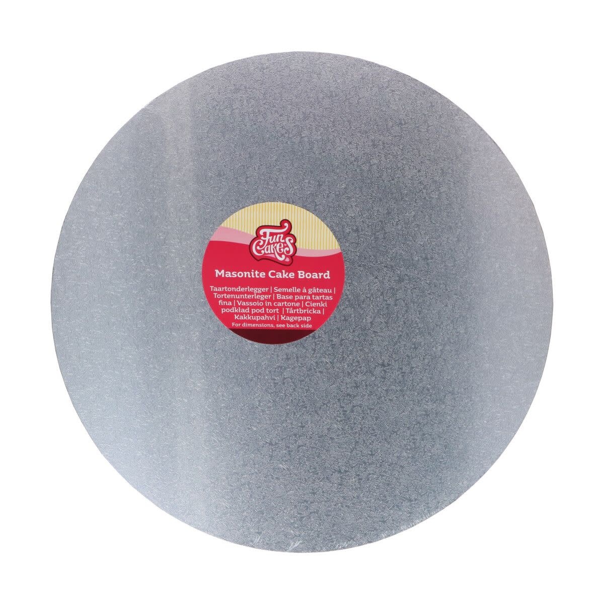 Funcakes FunCakes Masonite Cake Board Rond Ø25 cm - Zilver