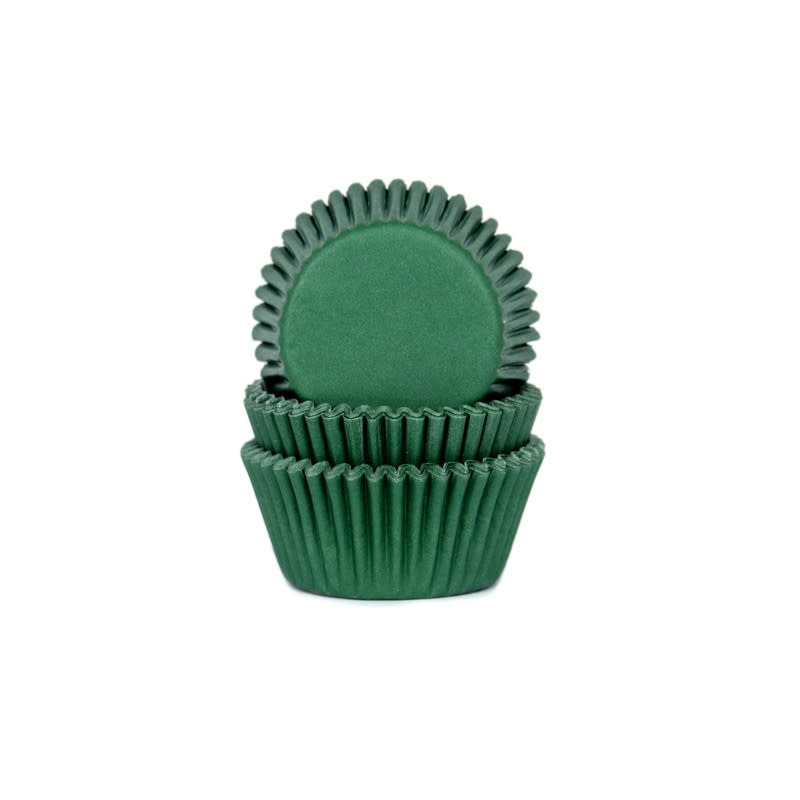 House of Marie House of Marie Mini Baking Cups donker groen pk/60