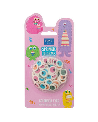 PME Sprinkle Charms Oogjes Gekleurd 25g