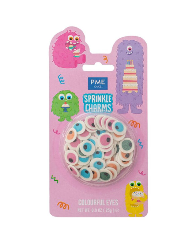 PME Sprinkle Charms Oogjes Gekleurd 25g