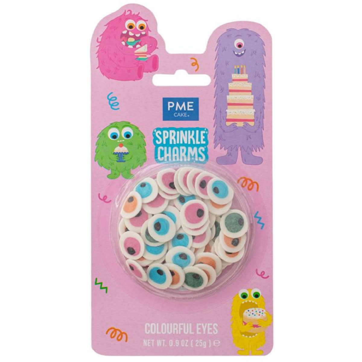PME Sprinkle Charms Oogjes Gekleurd 25g