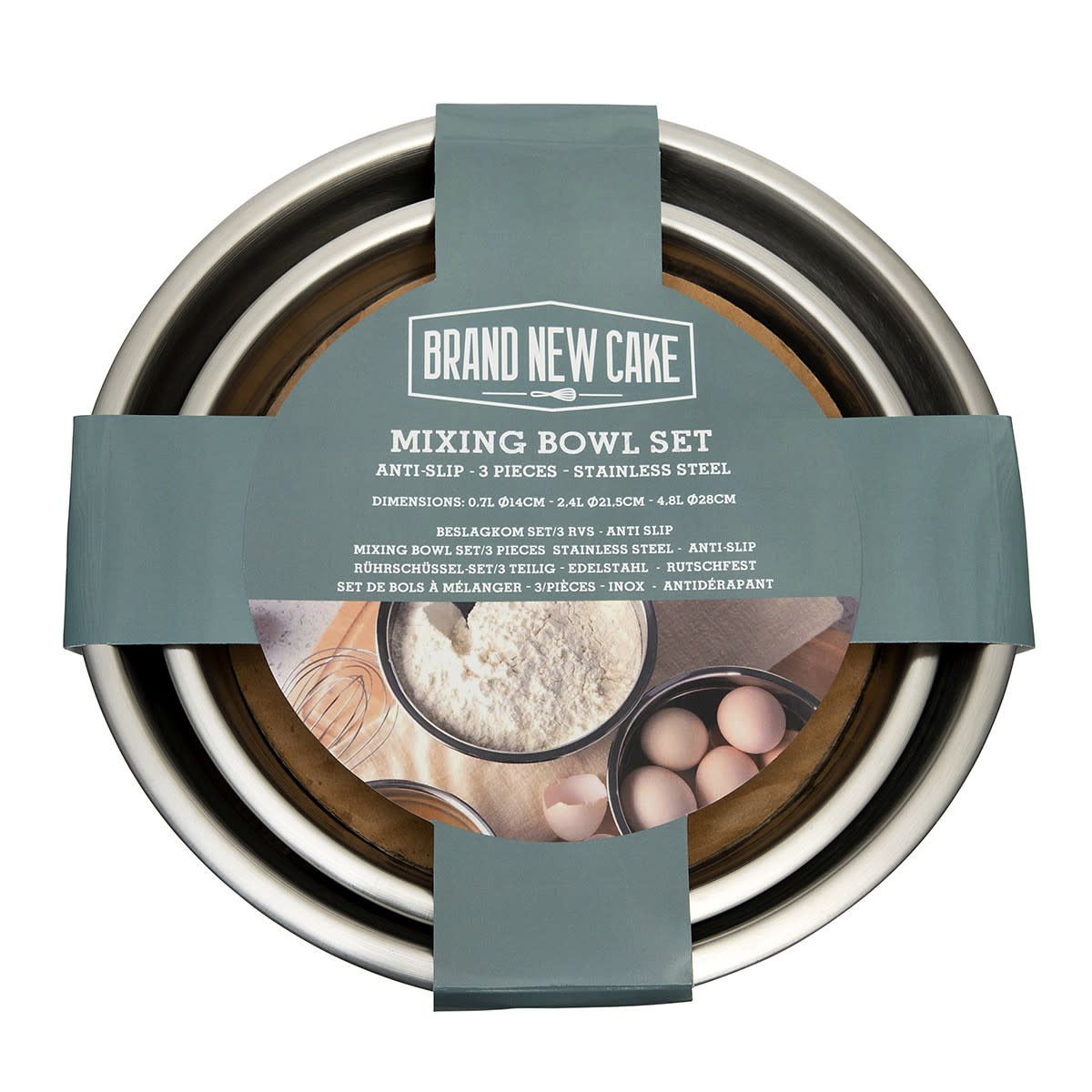 Brand New Cake Beslagkom RVS Anti-Slip Set/3