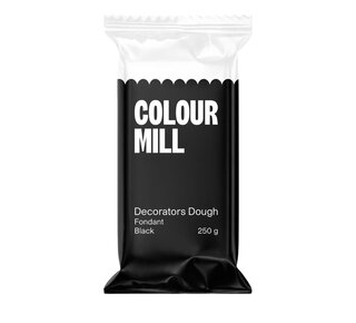 colour mill Fondant Decorators Dough Zwart 250g