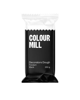 colour mill Fondant Decorators Dough Zwart 250g