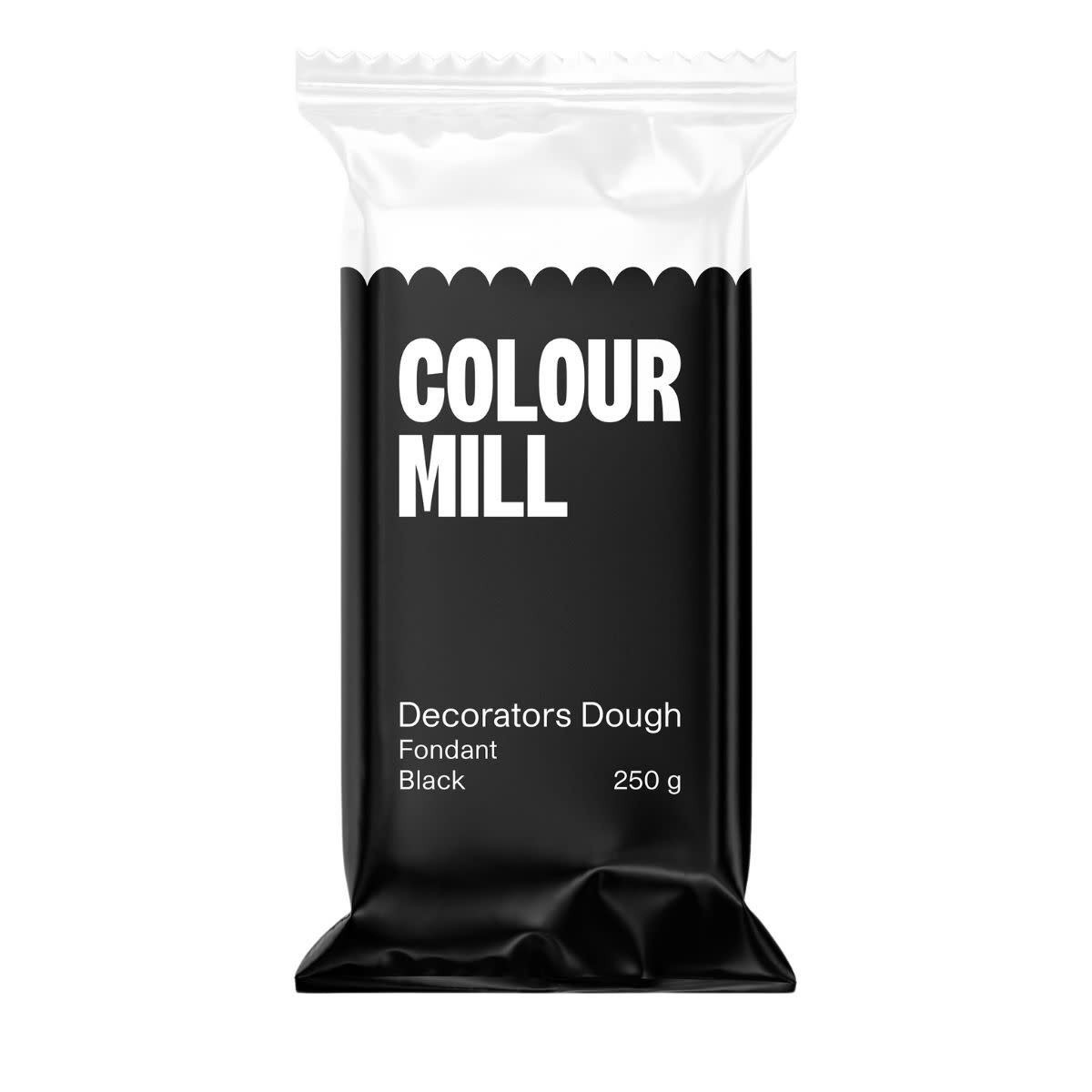 colour mill Fondant Decorators Dough Zwart 250g