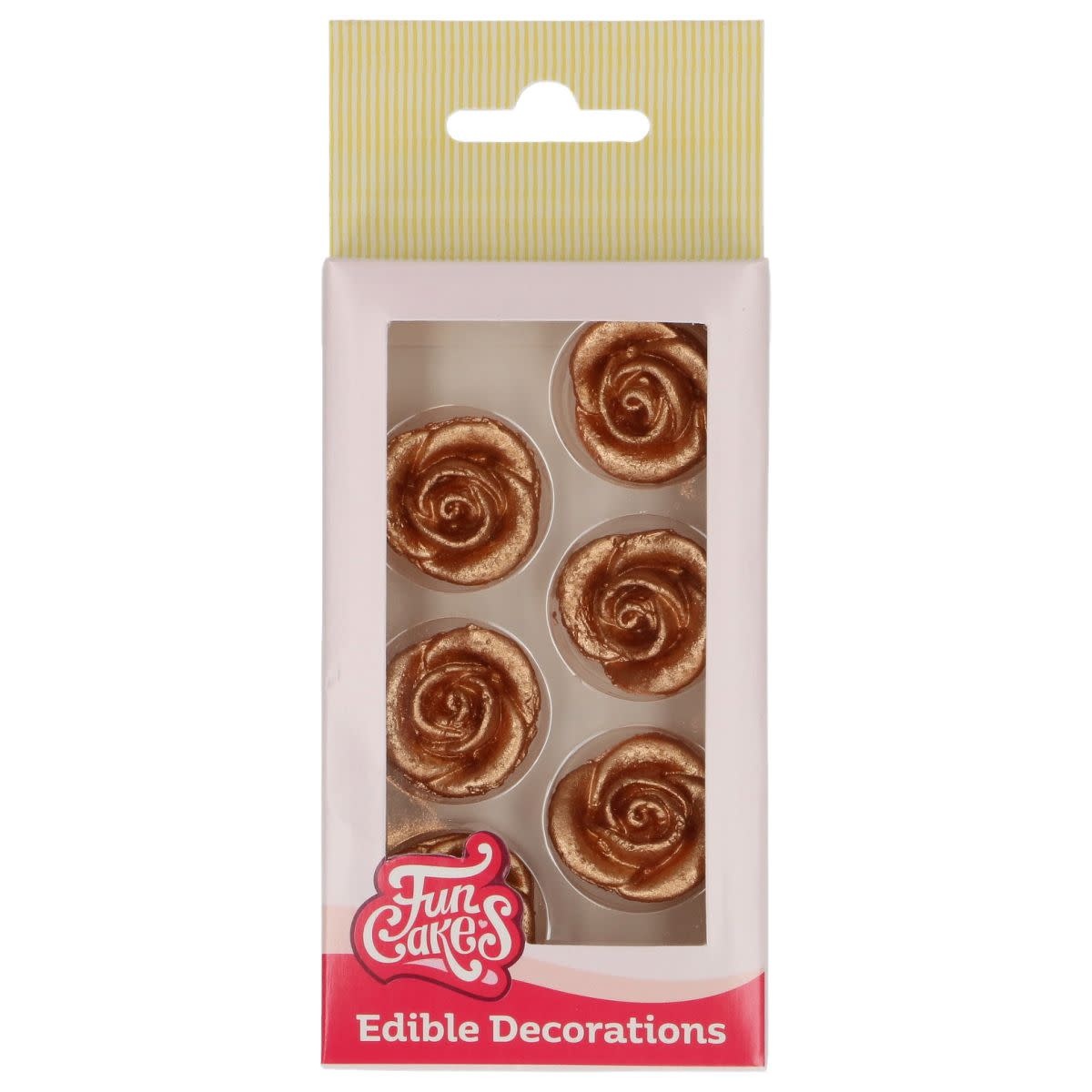 Funcakes FunCakes Fondant Decoraties Rozen Bronze set/6