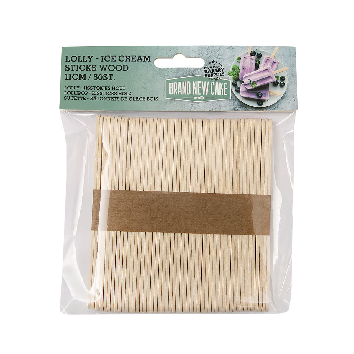 Brand New Cake Lolly / IJsstokjes Hout 11cm 50st.