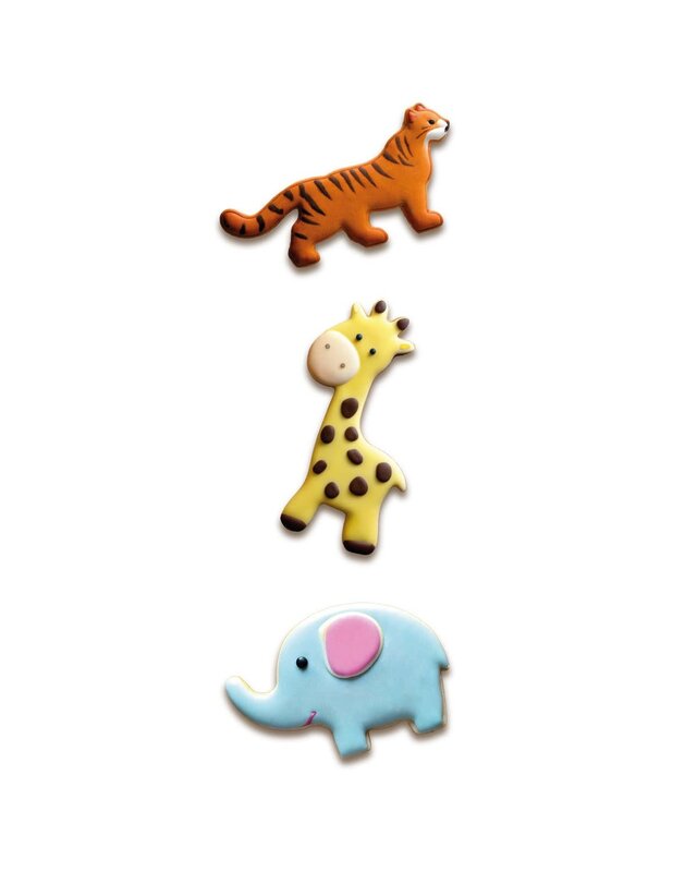 wilton Koekjesuitsteker Giraf - Tijger - Olifant set/3