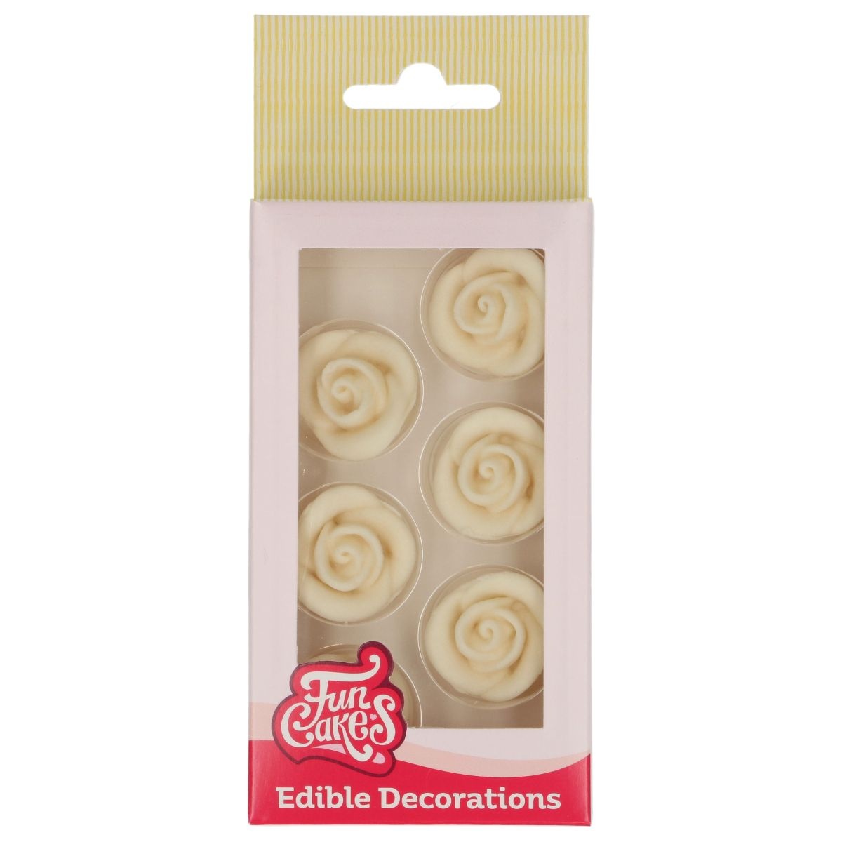 Funcakes FunCakes Fondant Decoratie Rozen Wit Set/6