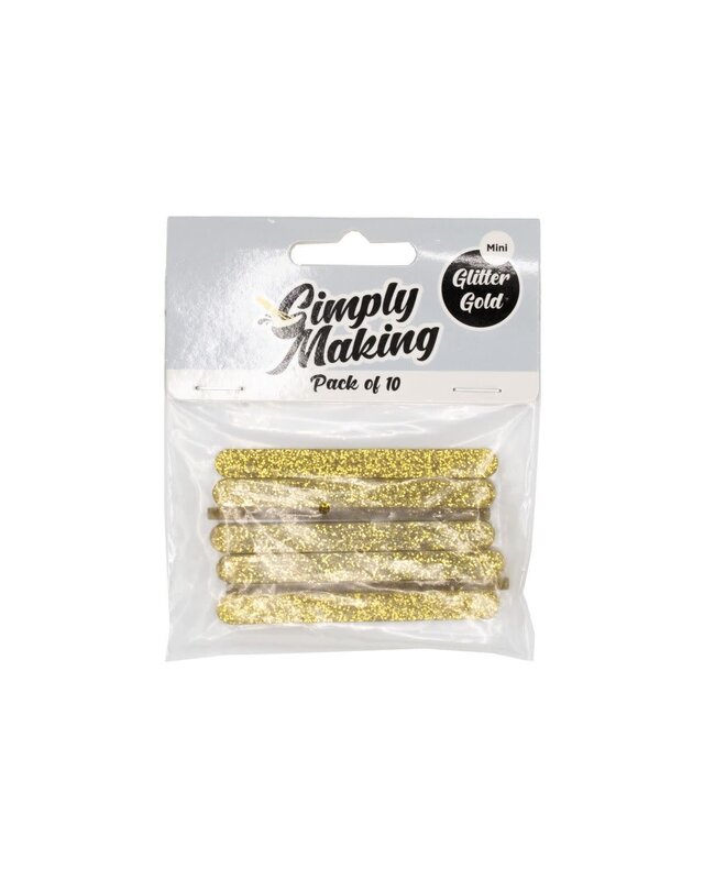 Simply Making Cakesicle Sticks pk/10gold Glitter Mini