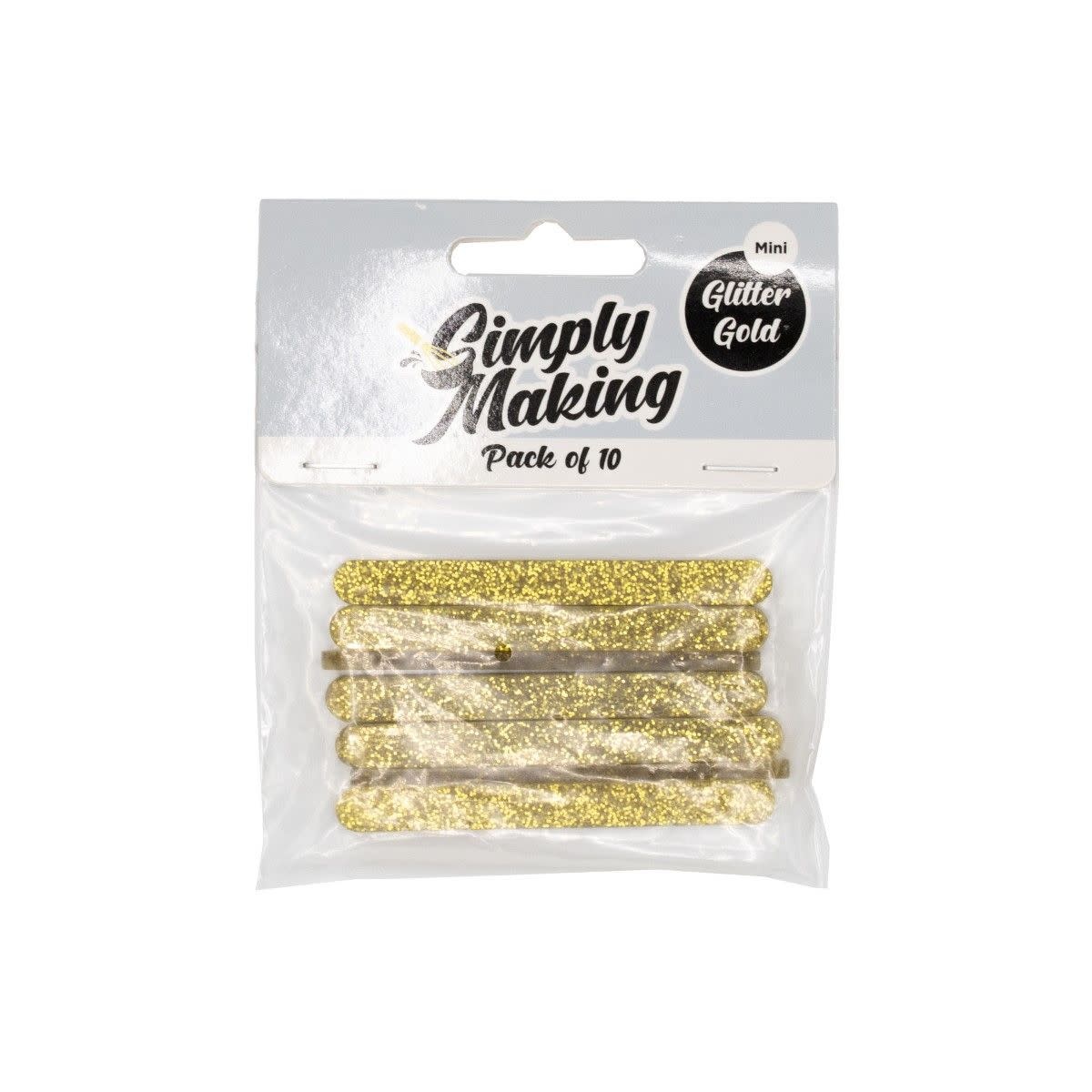 Simply Making Cakesicle Sticks pk/10gold Glitter Mini