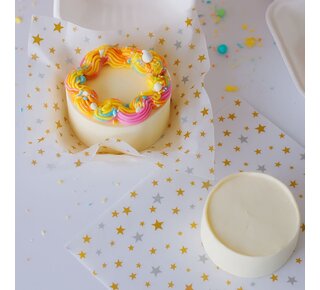 Simply Making Bento Box Liner Gold Silver Stars 25x25 cm pk/50