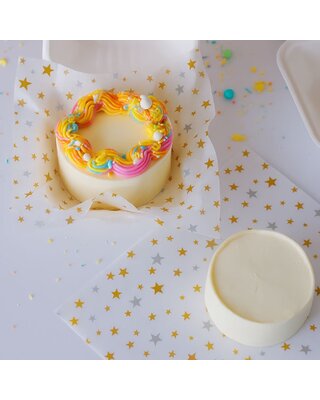 Simply Making Bento Box Liner Gold Silver Stars 25x25 cm pk/50