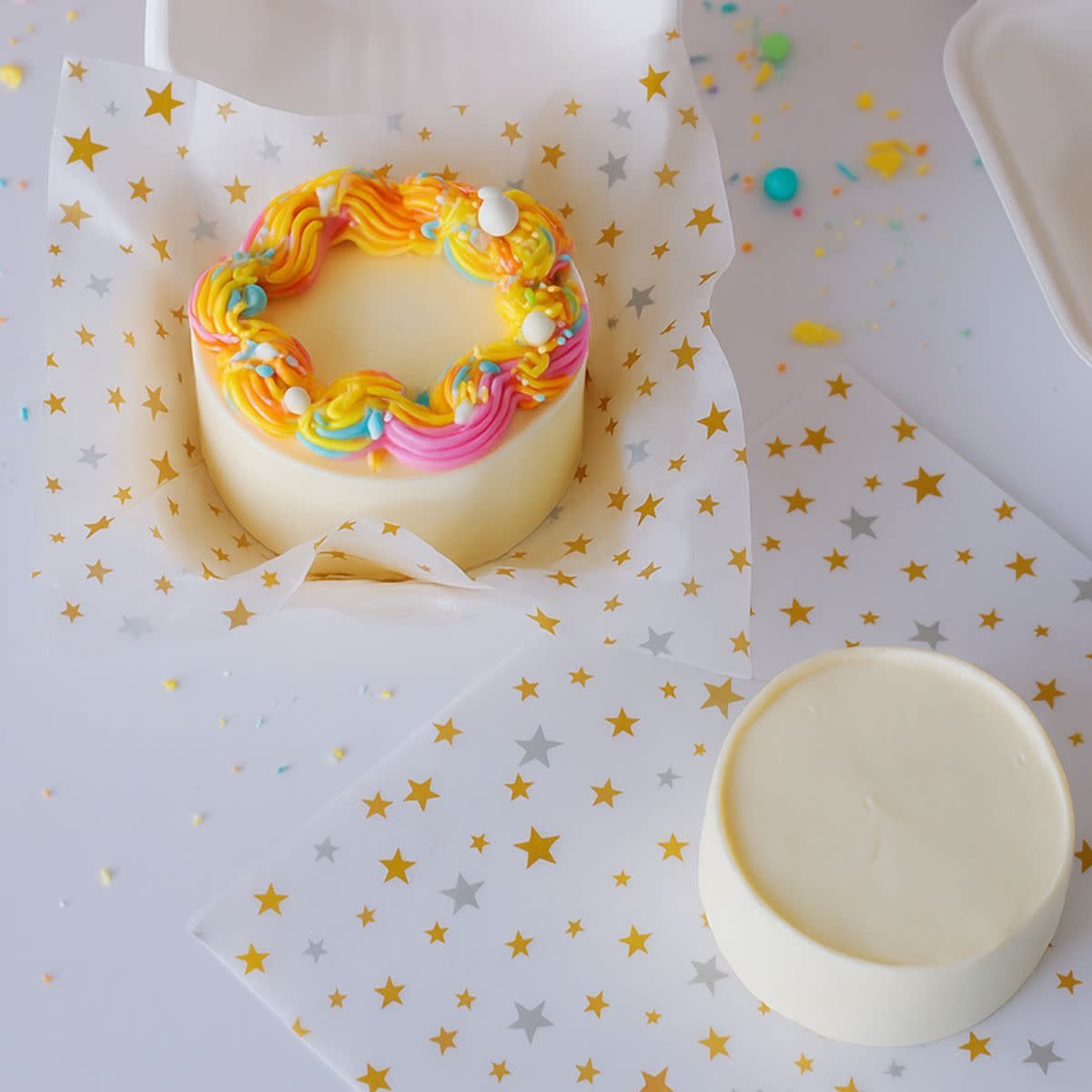 Simply Making Bento Box Liner Gold Silver Stars 25x25 cm pk/50