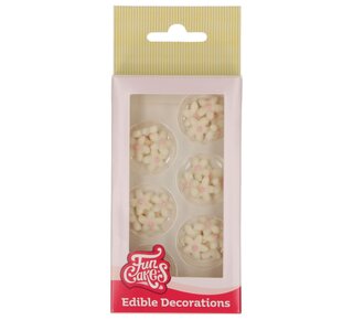 Funcakes Suiker decoratie  Chrysanthemum  Wit / licht roze  - White/Light Pink set/30