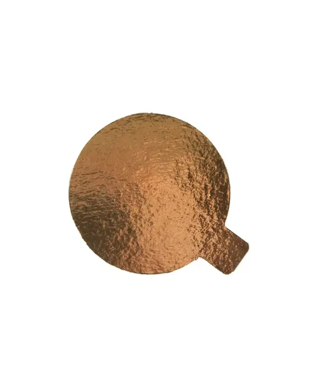 Taartkarton Goud/Zwart met lip Ø6cm 12st.