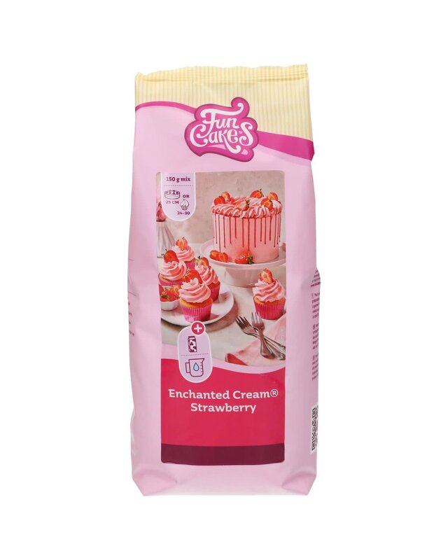 Funcakes Mix voor Enchanted Cream® Strawberry 900g ( Aardbei )