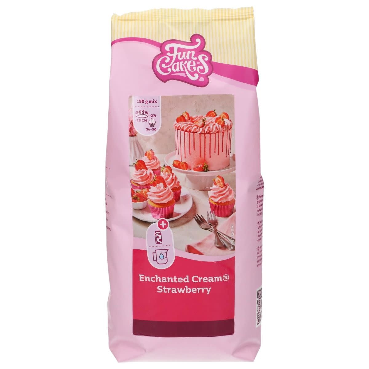Funcakes Mix voor Enchanted Cream® Strawberry 900g ( Aardbei )