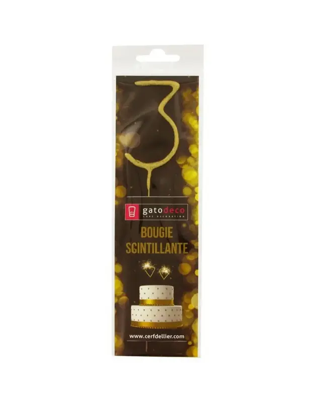 patis decor Vuurwerk Sterretje Goud Cijfer #3