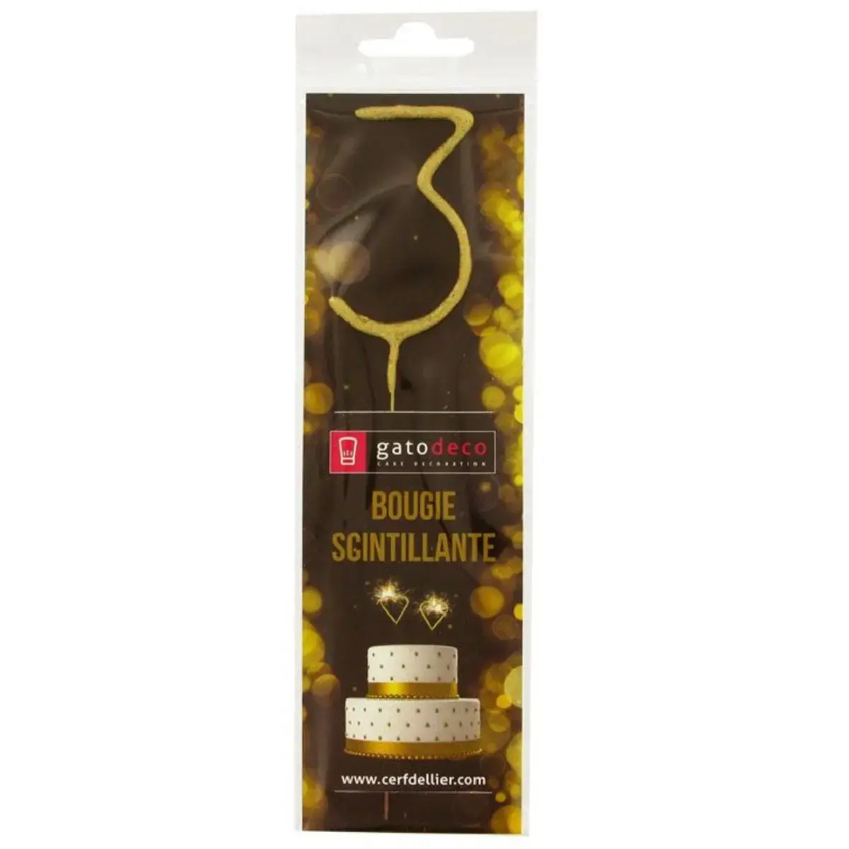 patis decor Vuurwerk Sterretje Goud Cijfer #3